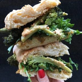 Gluten-free broccoli sandwich from Untamed Sandwiches